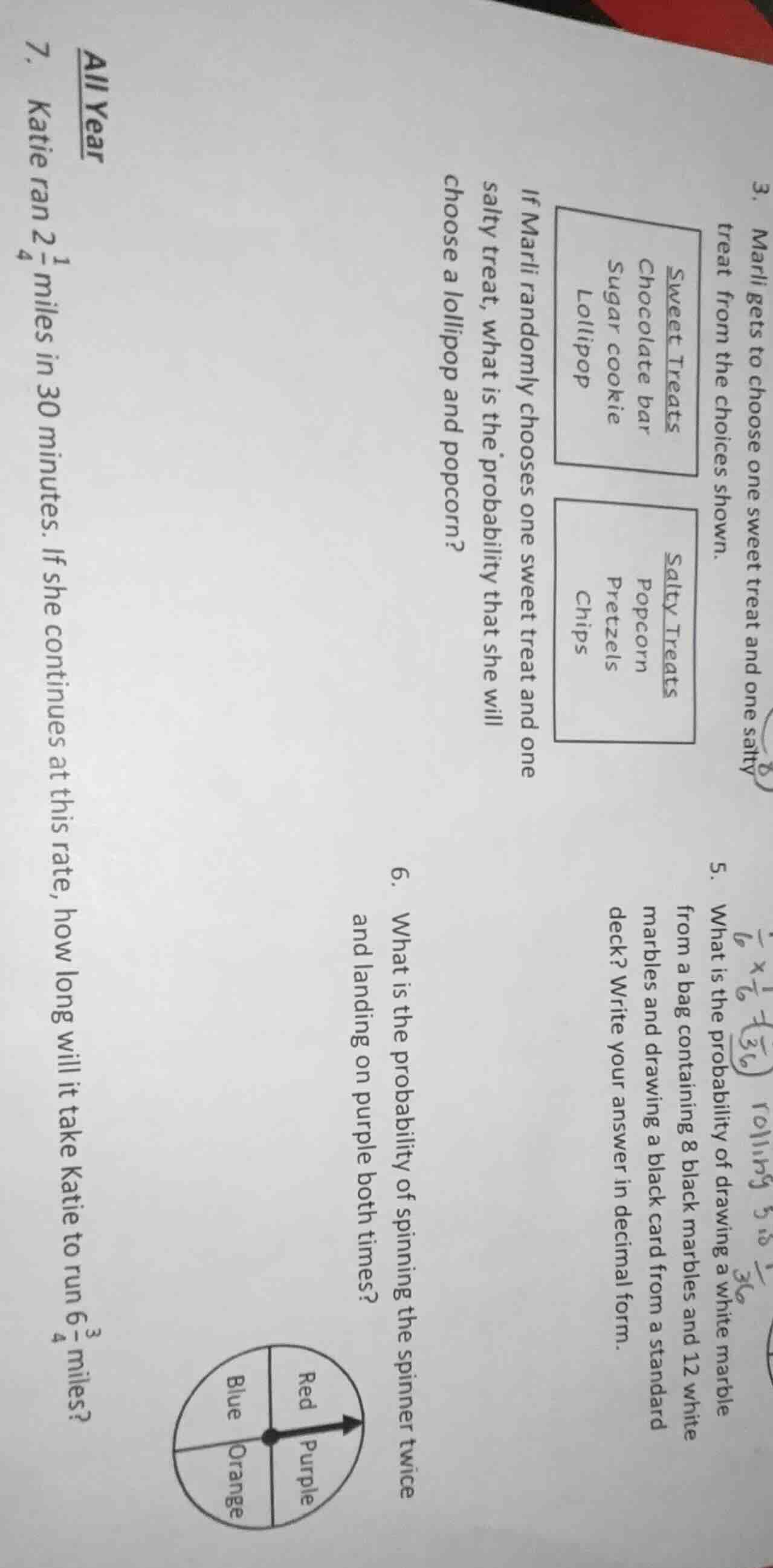 all year 3. marli gets to choose one sweet treat and one salty treat fr…