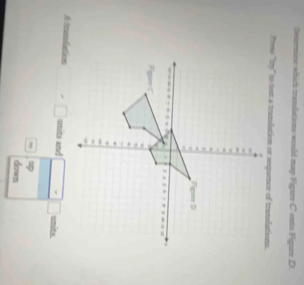 determine which translations would map figure c onto figure d. press \t…