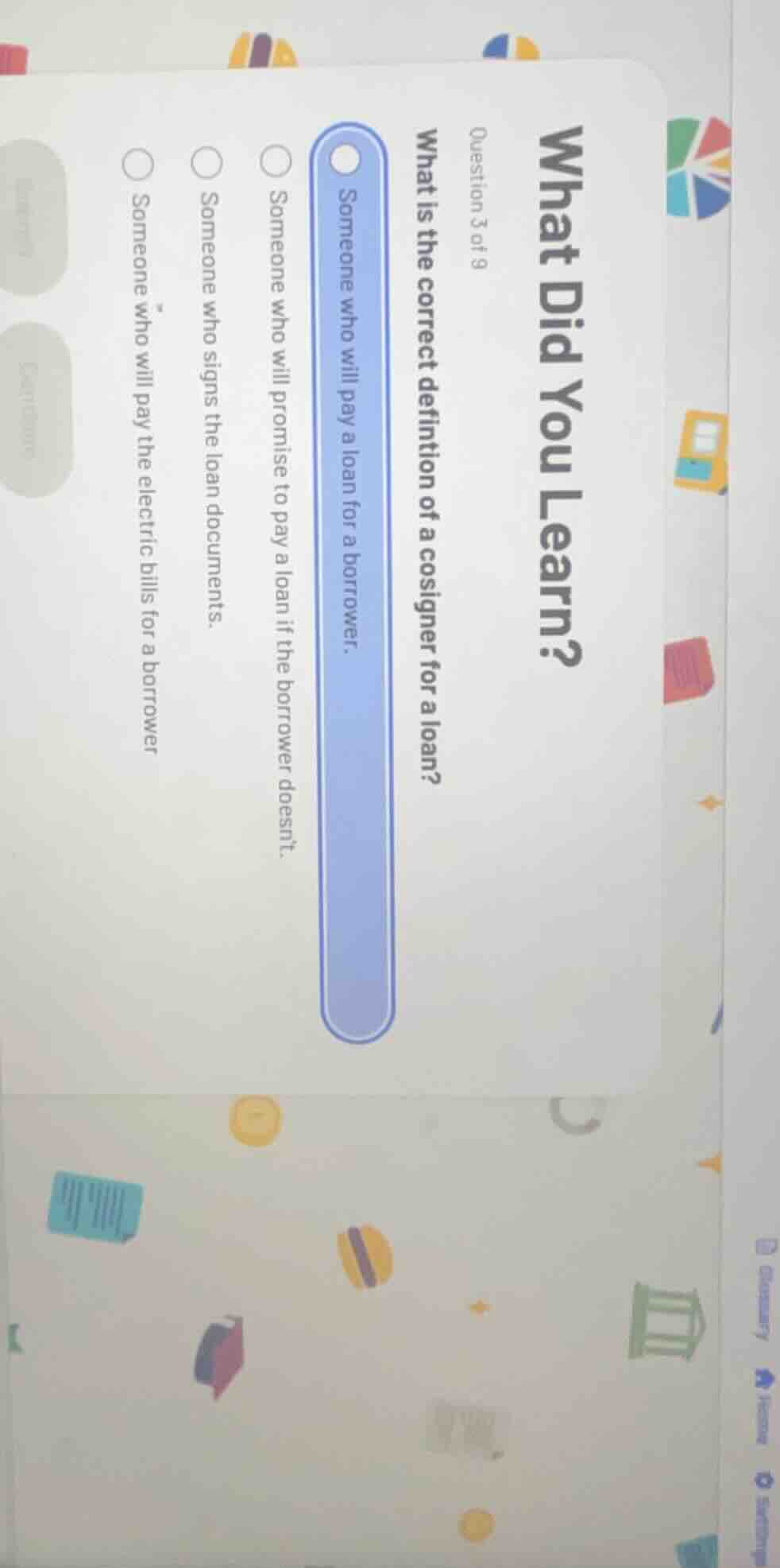 what did you learn?question 3 of 9what is the correct definition of a c…