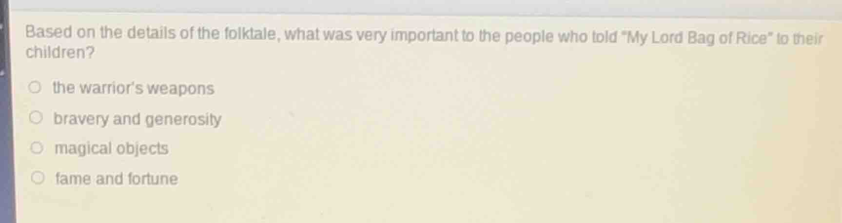 based on the details of the folktale, what was very important to the pe…