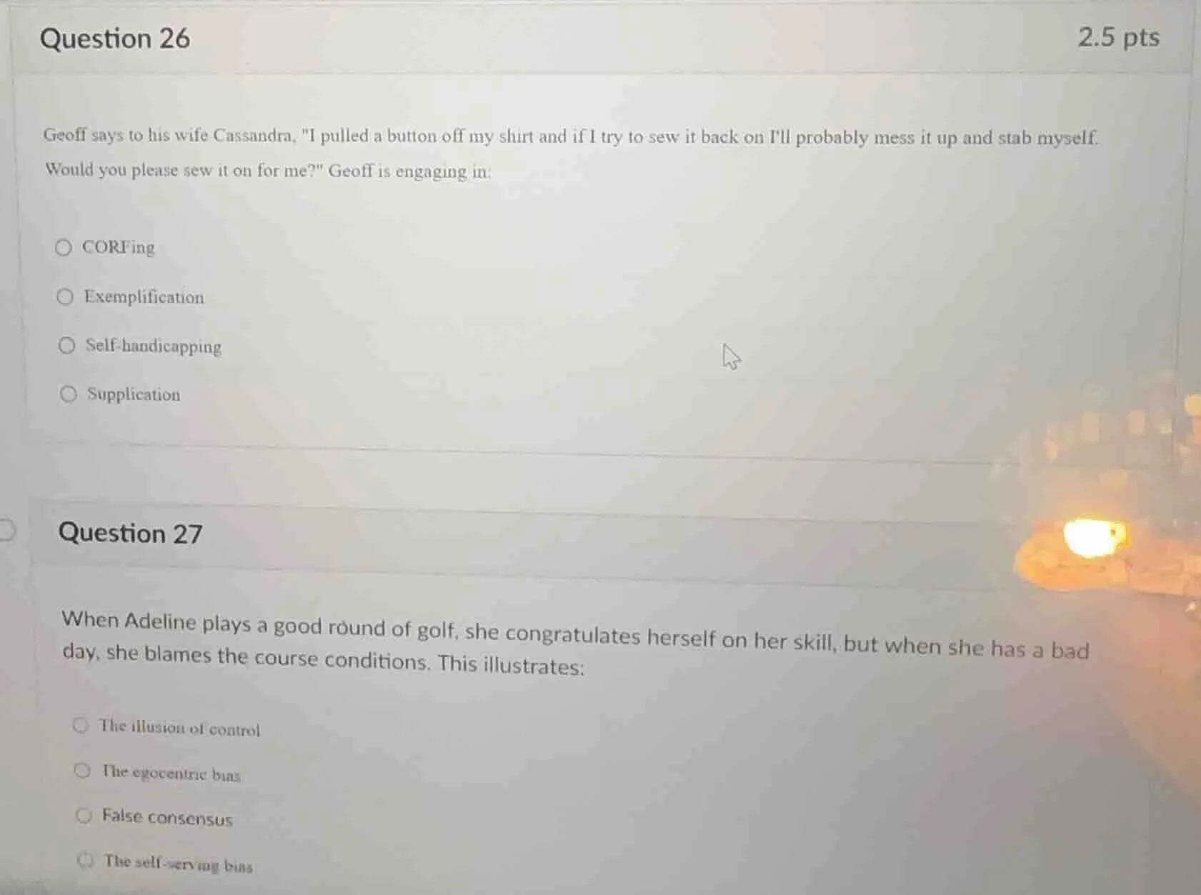 question 26 2.5 pts geoff says to his wife cassandra, \i pulled a butto…