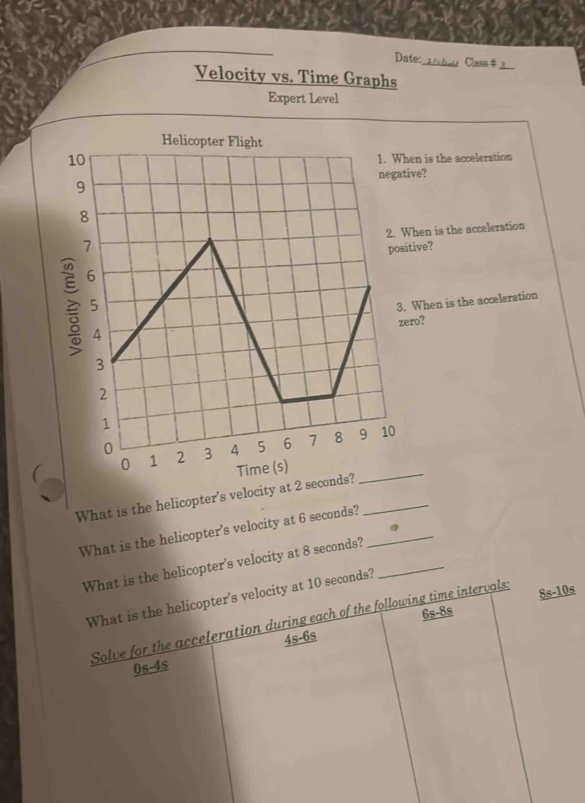 date: class # 2velocity vs. time graphsexpert levelhelicopter flight1. …