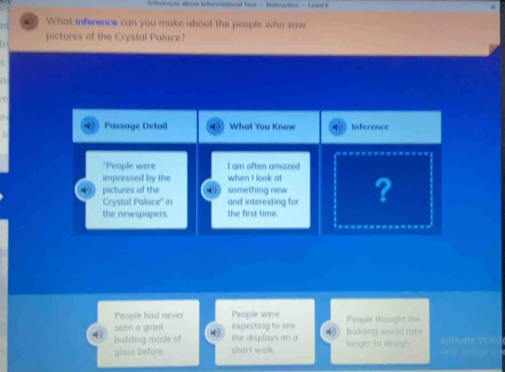 what inference can you make about the people who saw pictures of the cr…