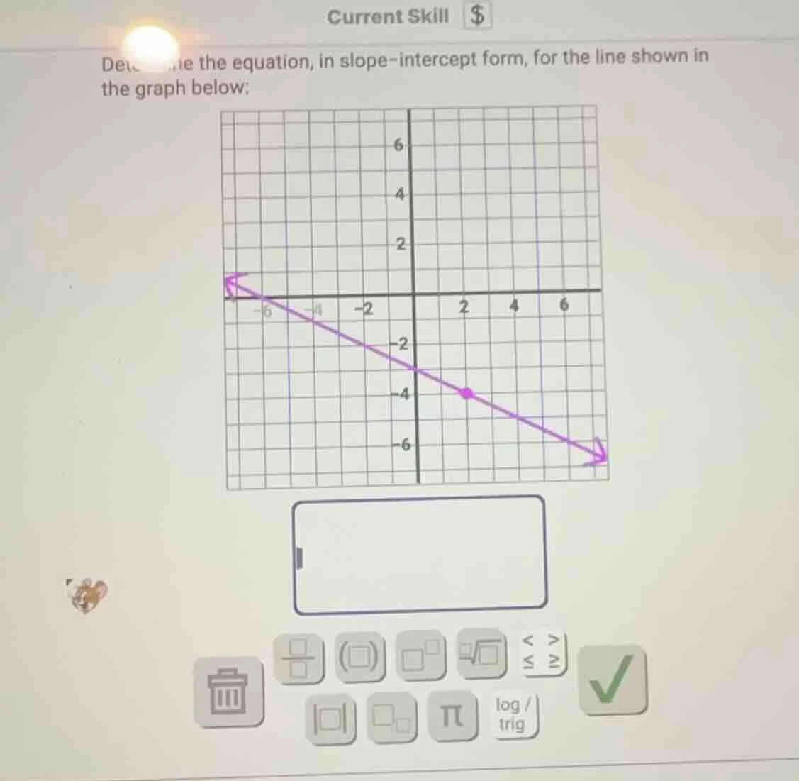 determine the equation, in slope-intercept form, for the line shown in …
