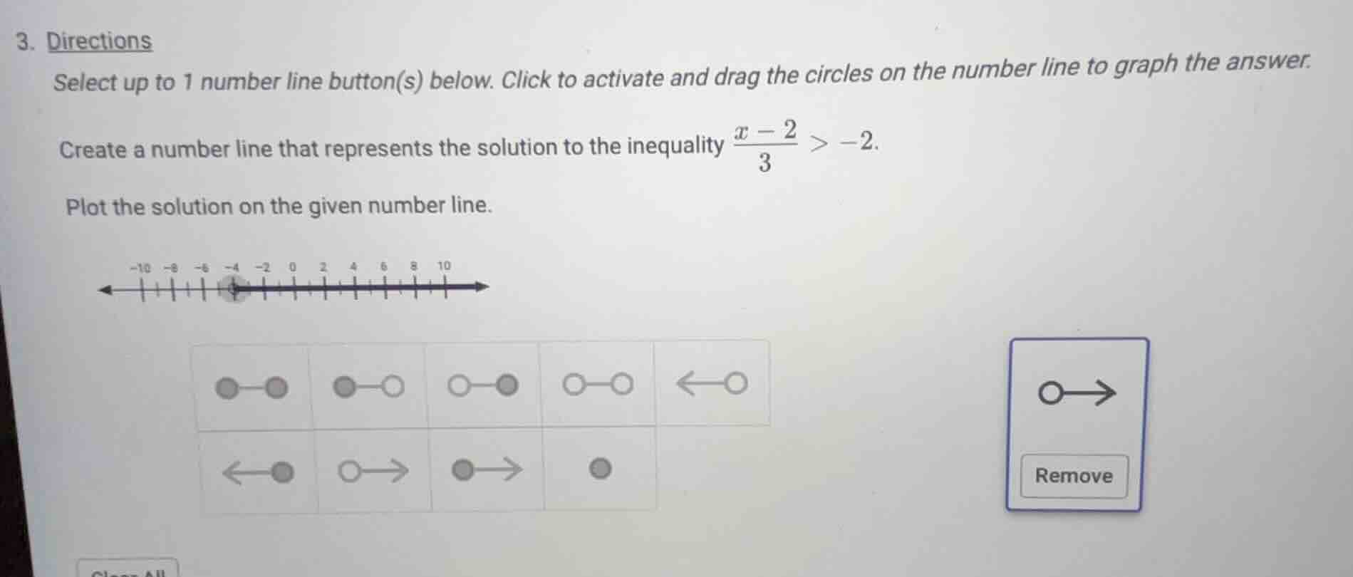3. directions select up to 1 number line button(s) below. click to acti…