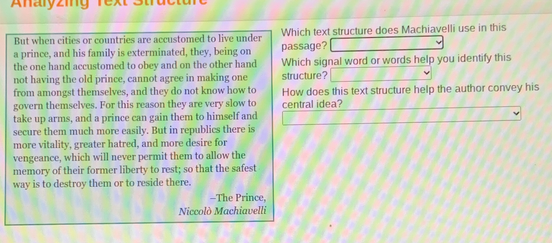 analyzing text structure but when cities or countries are accustomed to…