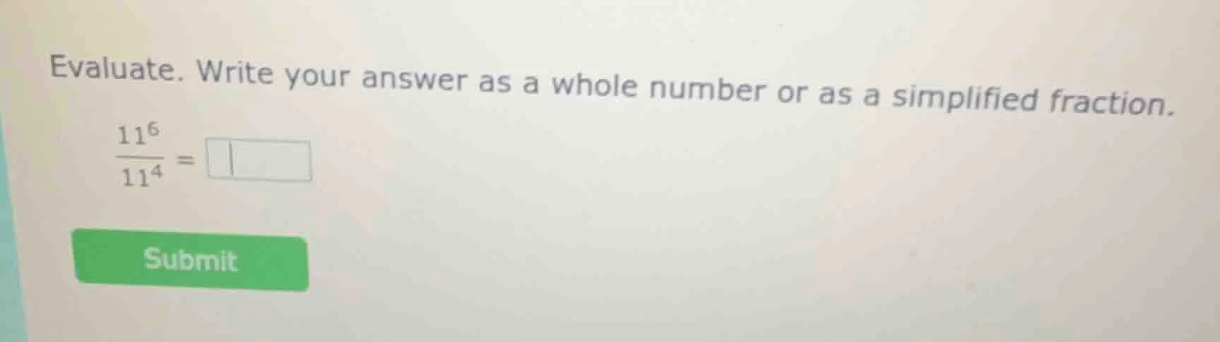 evaluate. write your answer as a whole number or as a simplified fracti…