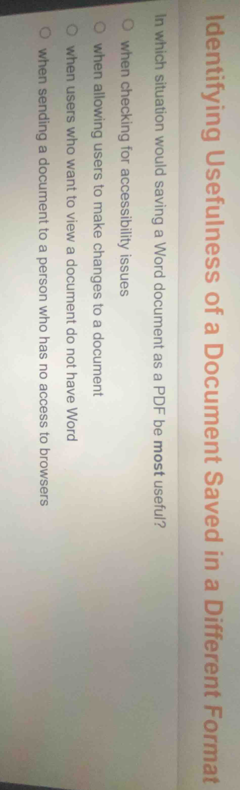 identifying usefulness of a document saved in a different format in whi…