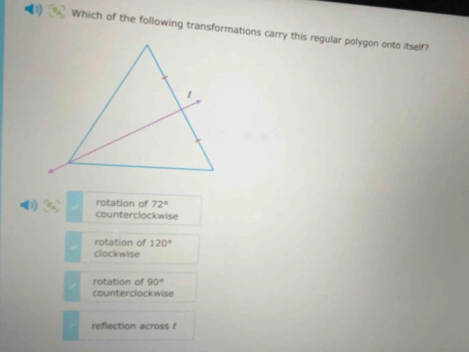 which of the following transformations carry this regular polygon onto …