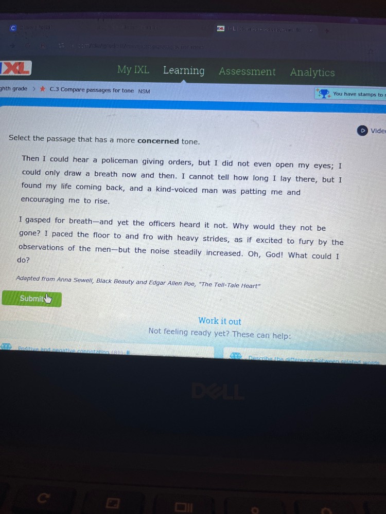my ixl learning assessment analytics gh grade > ★ c.3 compare passages …