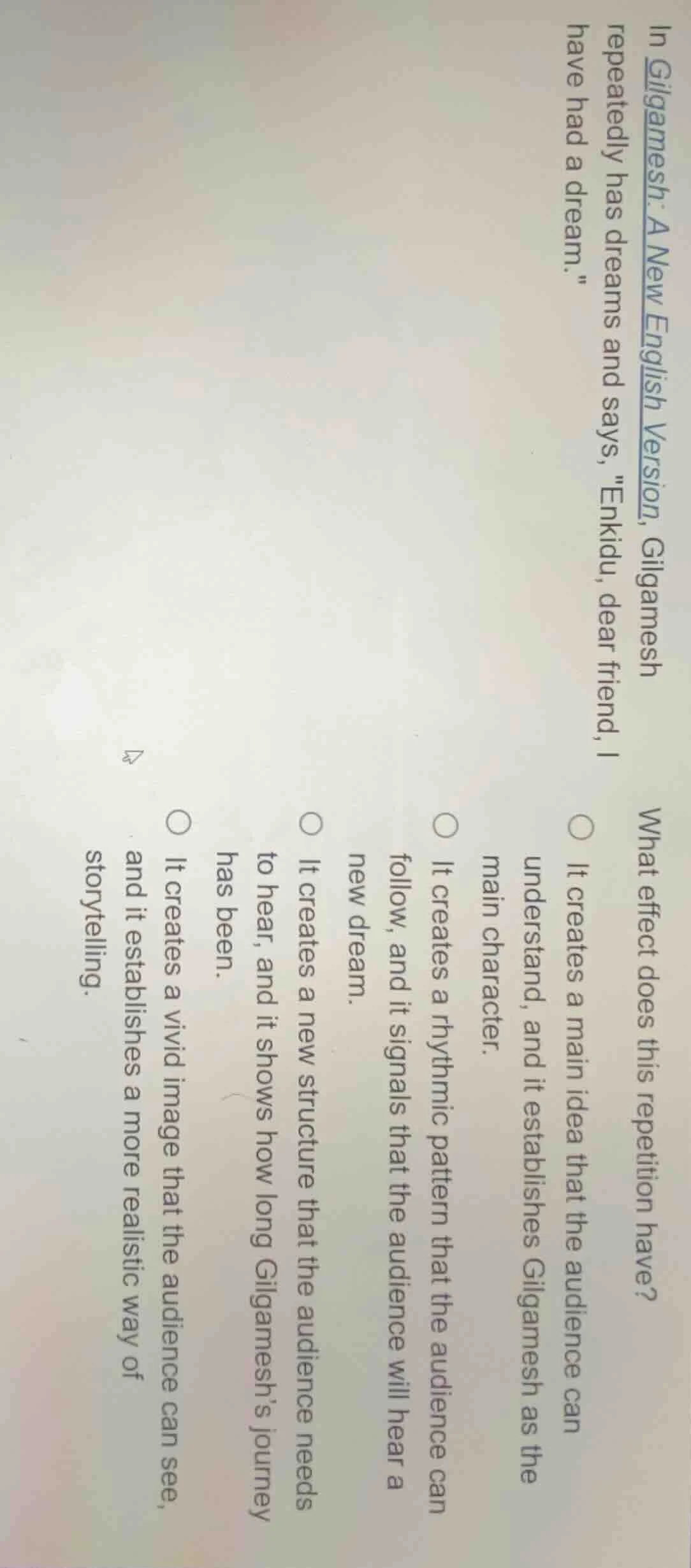 in gilgamesh: a new english version, gilgamesh repeatedly has dreams an…