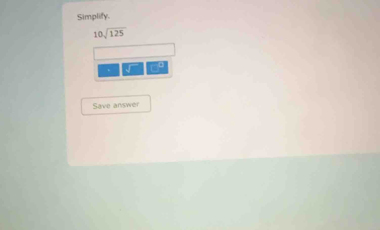 simplify. $10\\sqrt{125}$