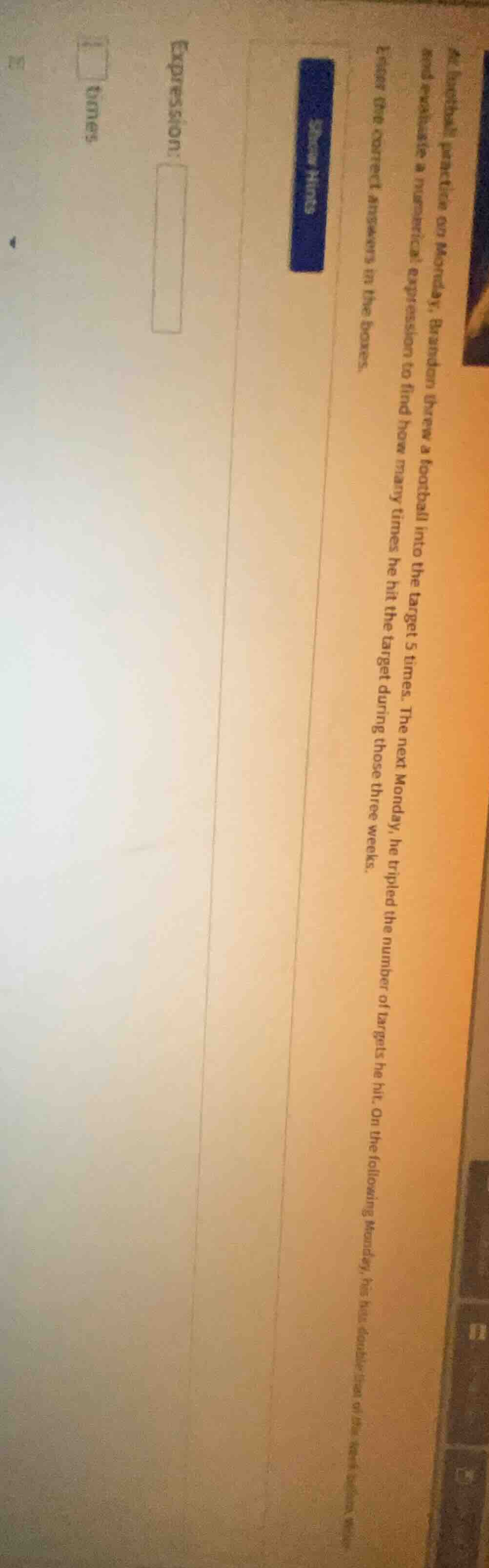 at football practice on monday, brandon threw a football into the targe…