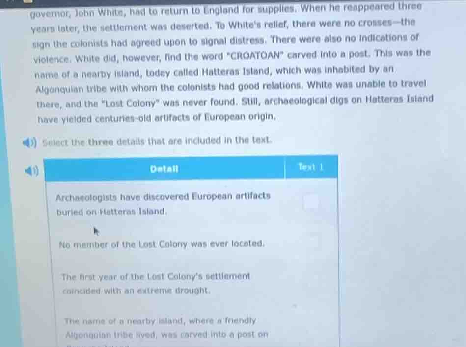 governor, john white, had to return to england for supplies. when he re…