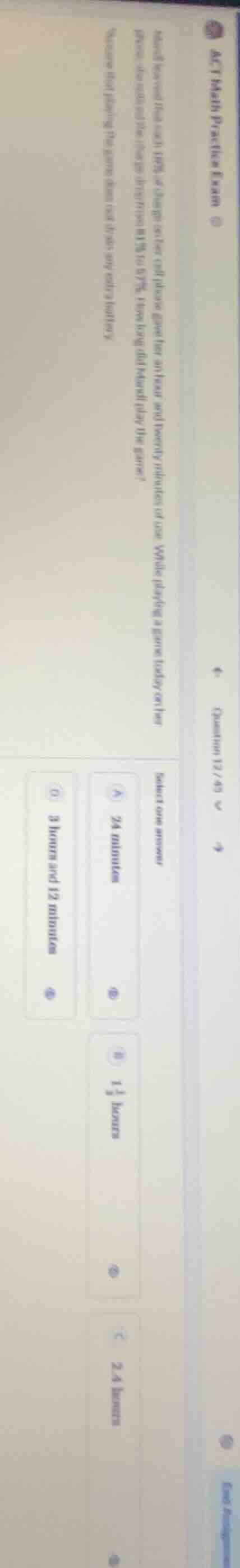 act math practice examquestion 12/45marci learned that each 10% of char…