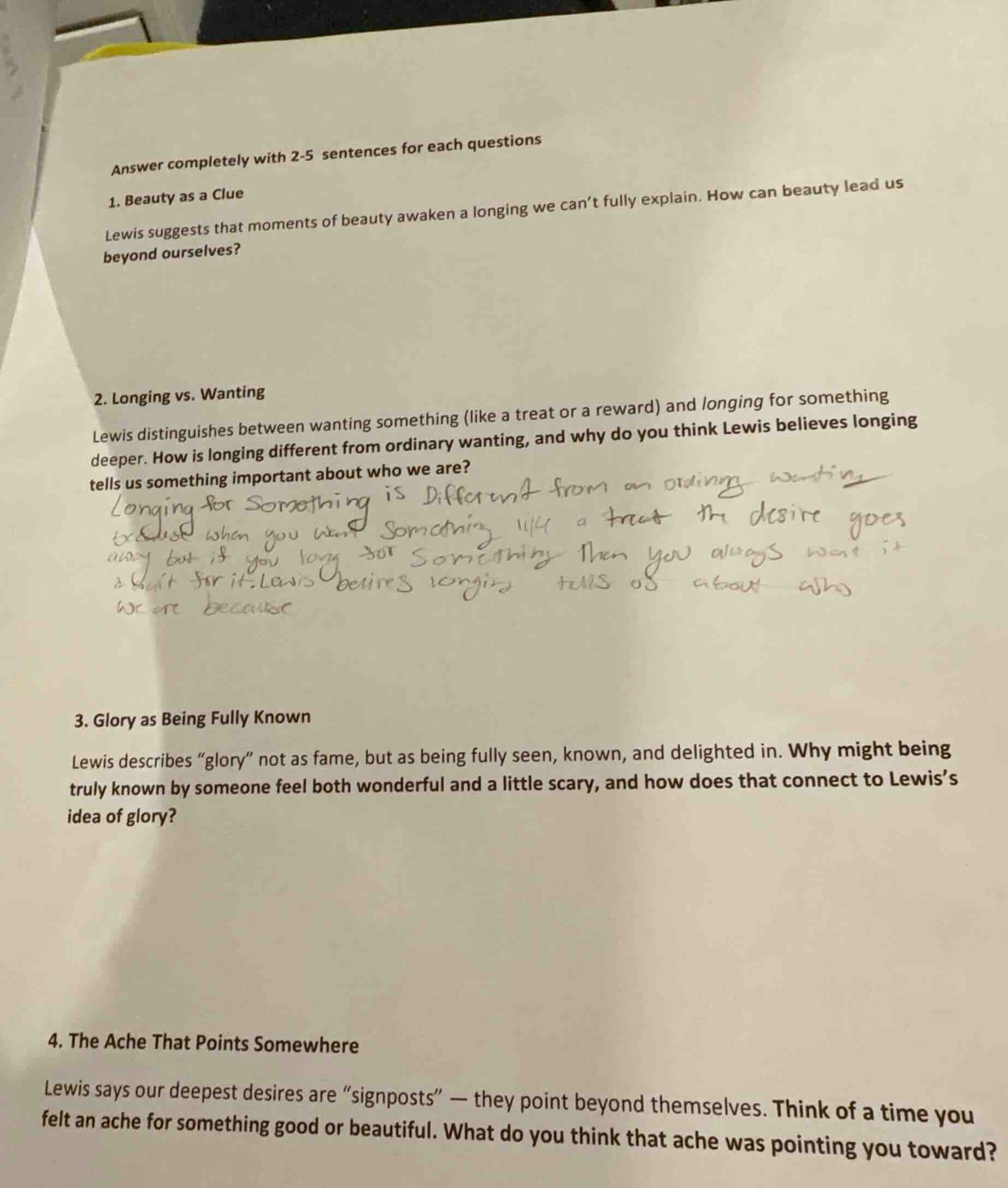 answer completely with 2-5 sentences for each questions 1. beauty as a …