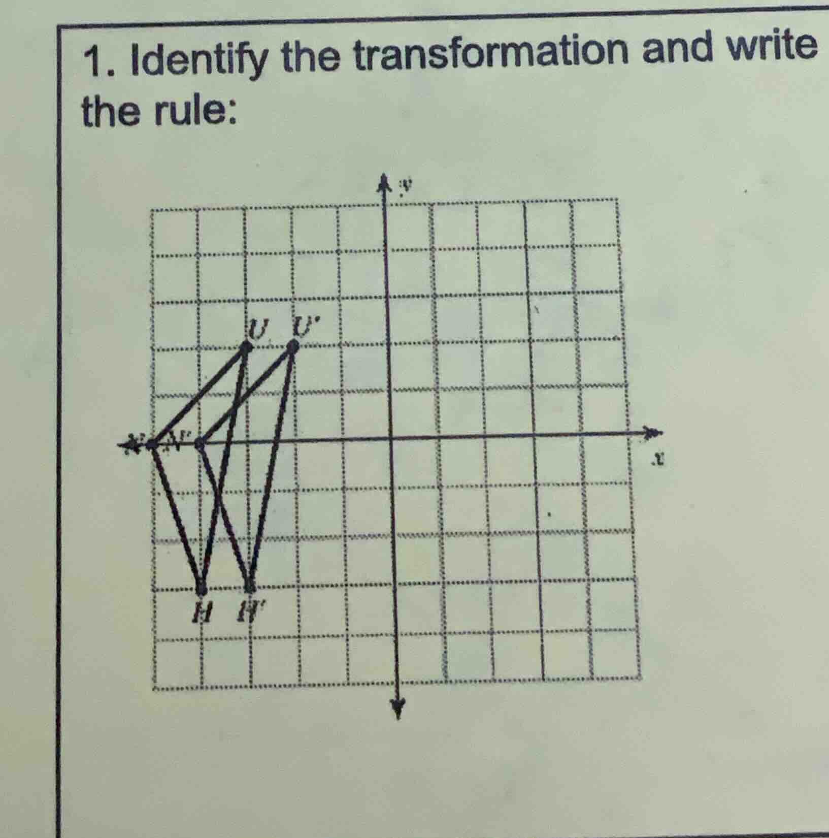 1. identify the transformation and write the rule: