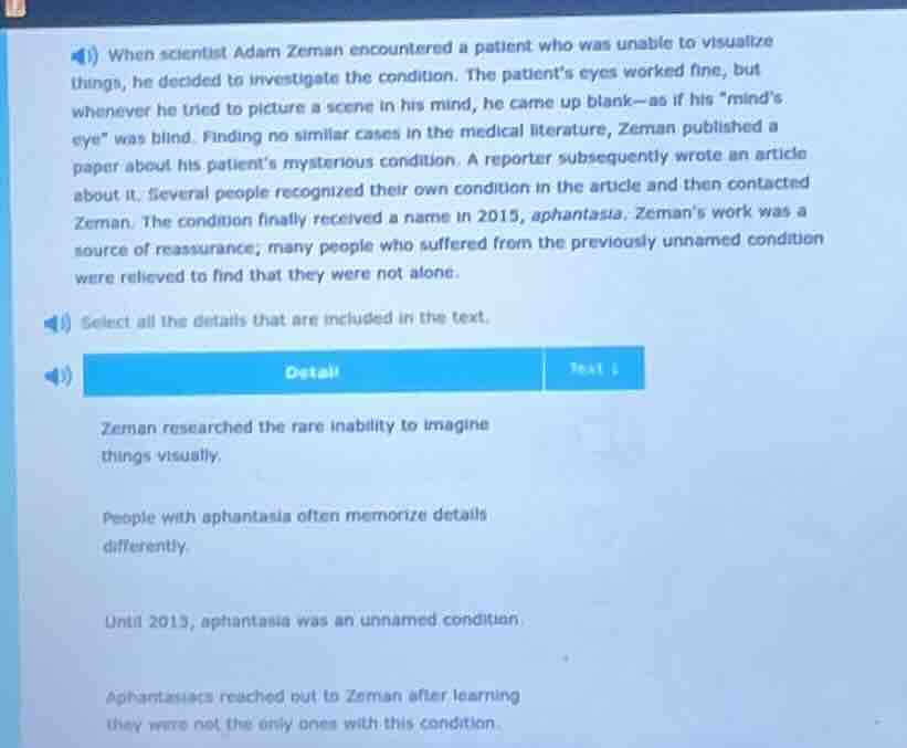 1) when scientist adam zeman encountered a patient who was unable to vi…
