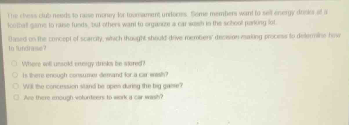 the chess club needs to raise money for tournament uniforms. some membe…