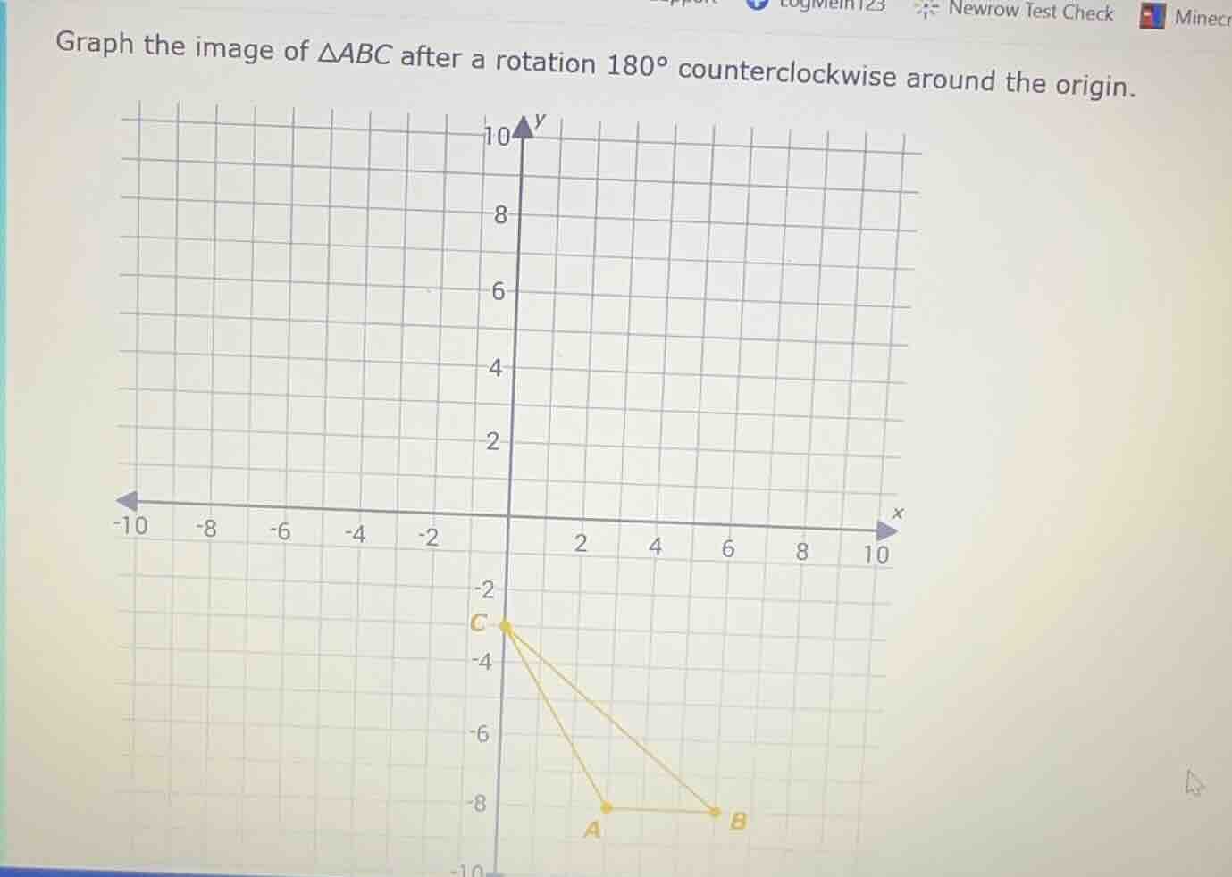 graph the image of $\triangle abc$ after a rotation $180^{\\circ}$ coun…