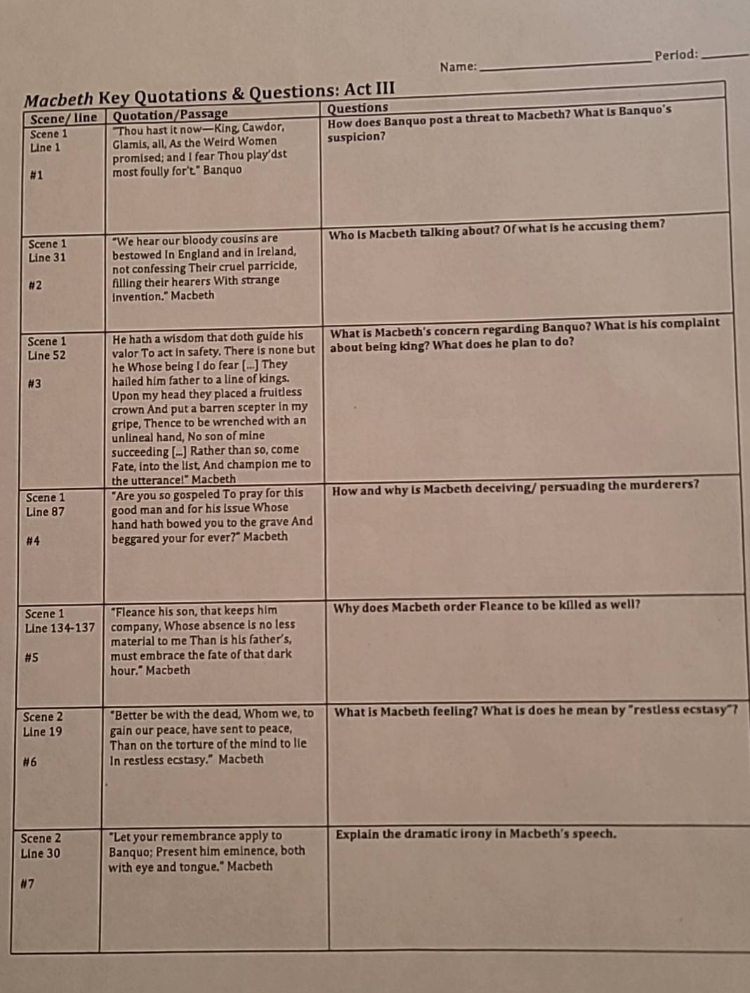 name: _______________ period: ______ macbeth key quotations & questions…