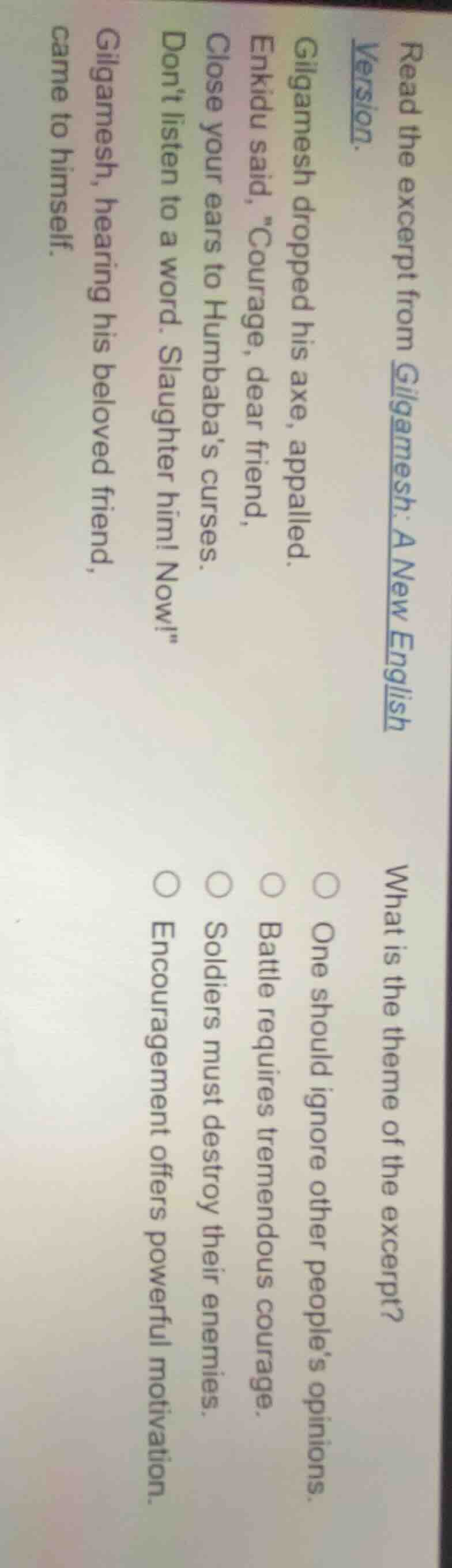 read the excerpt from gilgamesh: a new english version. gilgamesh dropp…