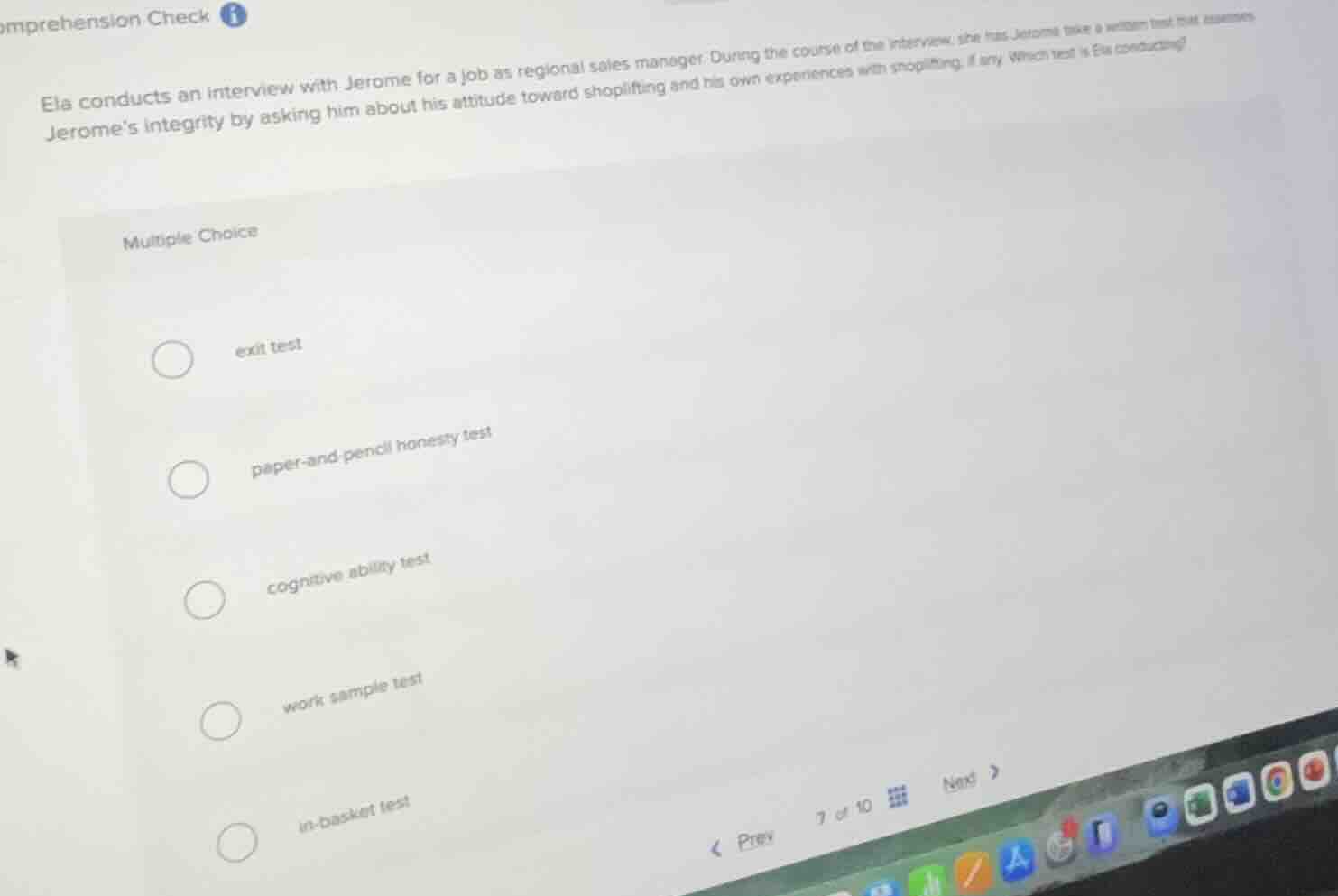 comprehension checkela conducts an interview with jerome for a job as r…