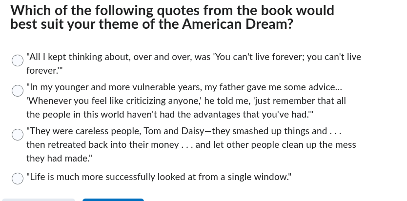 which of the following quotes from the book would best suit your theme …