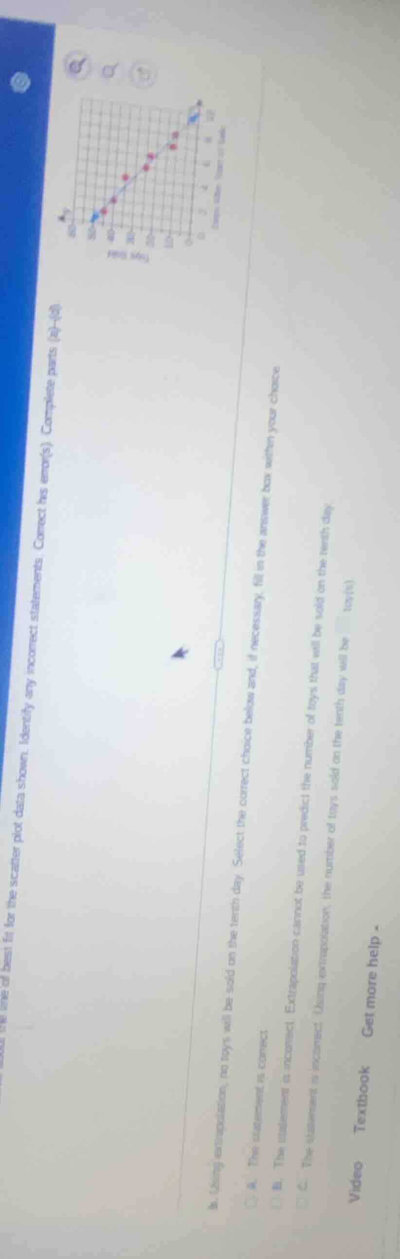 complete parts (a)-(d) about the line of best fit for the scatter plot …