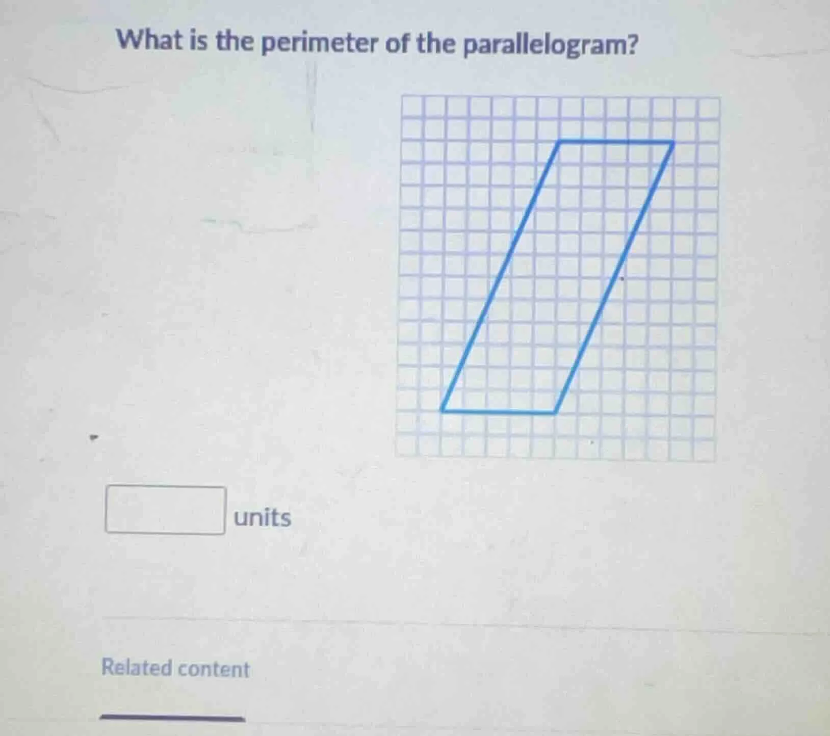 what is the perimeter of the parallelogram? units related content