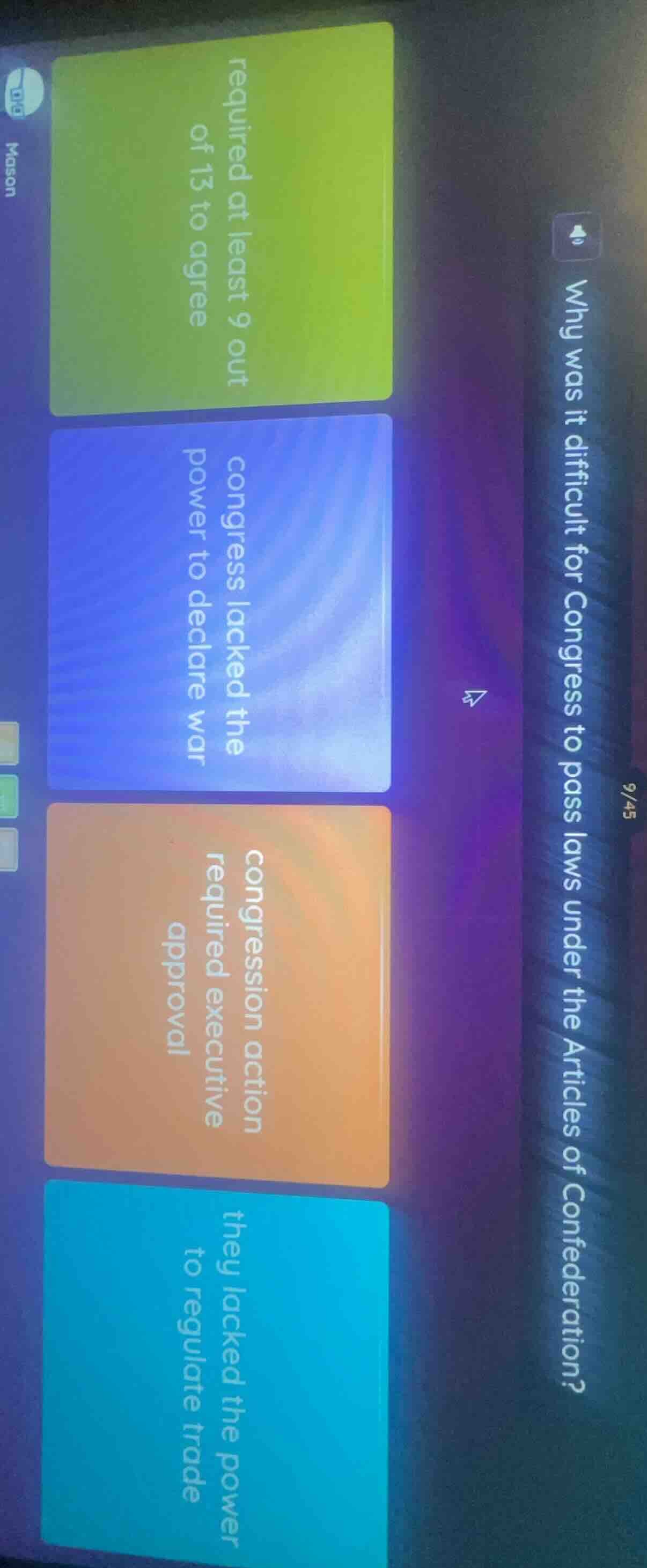 why was it difficult for congress to pass laws under the articles of co…