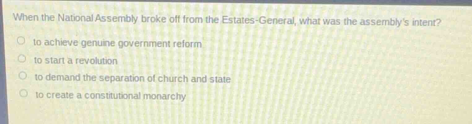 when the national assembly broke off from the estates-general, what was…