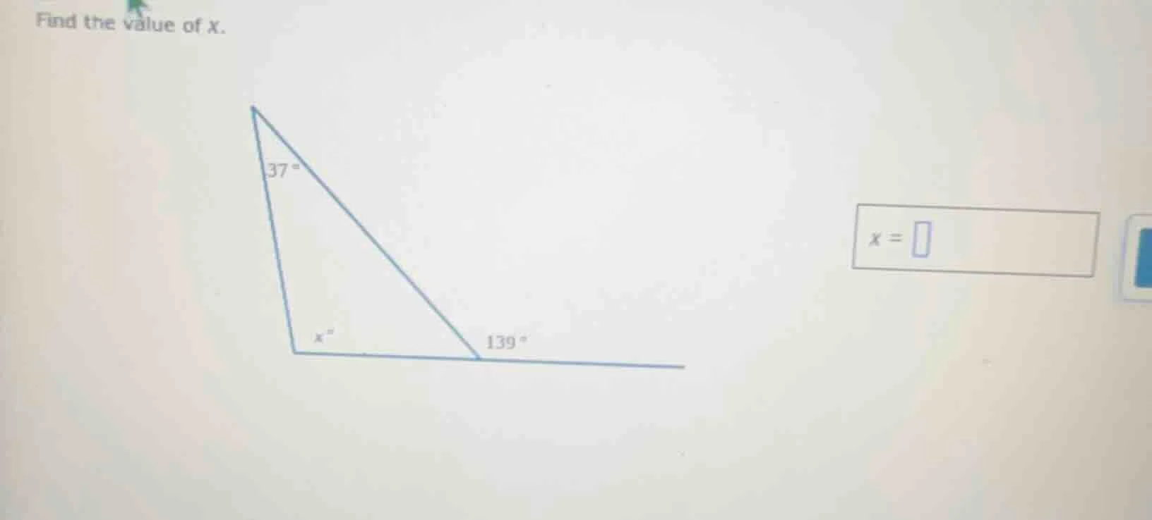find the value of x. $x = \\square$