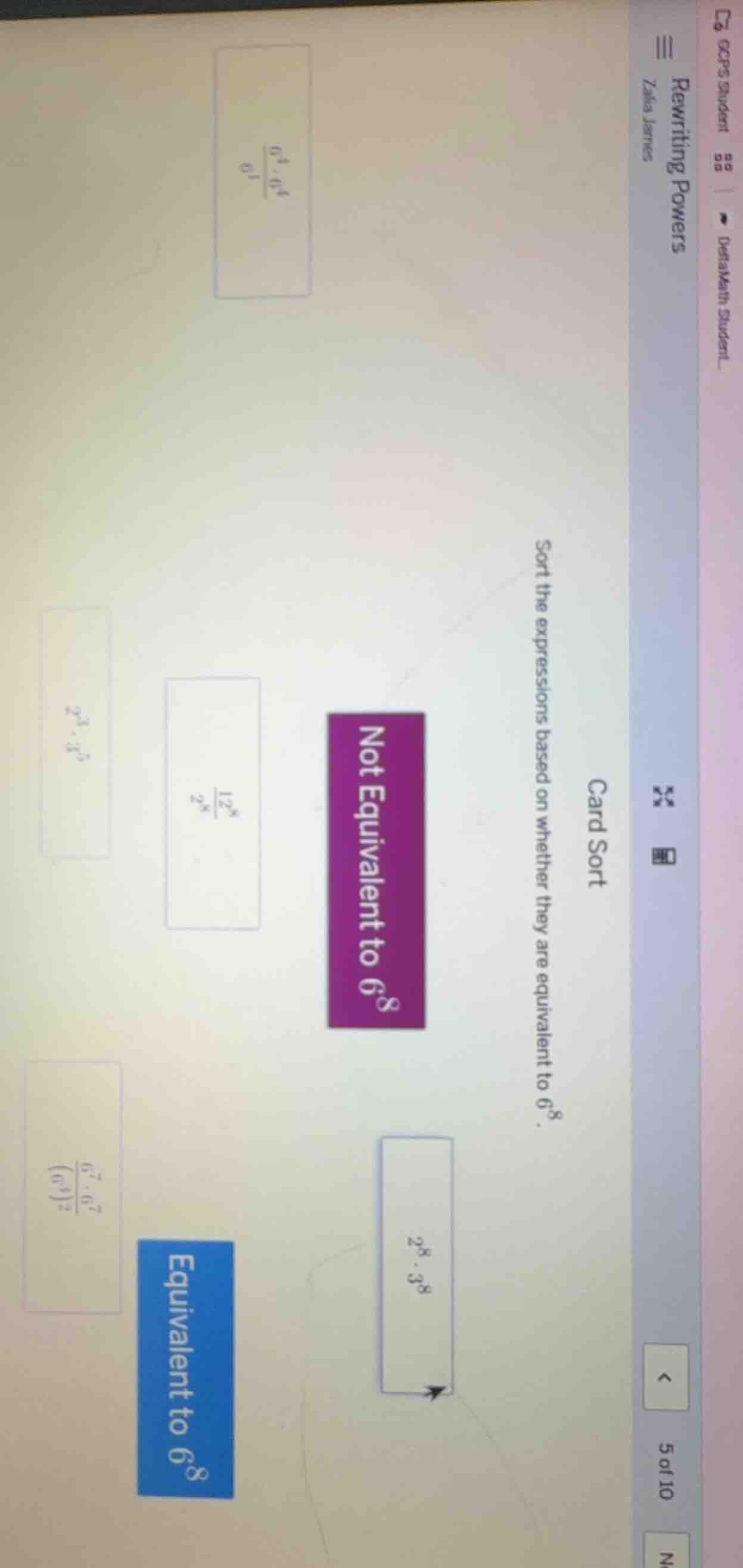 rewriting powers zakia james card sort sort the expressions based on wh…