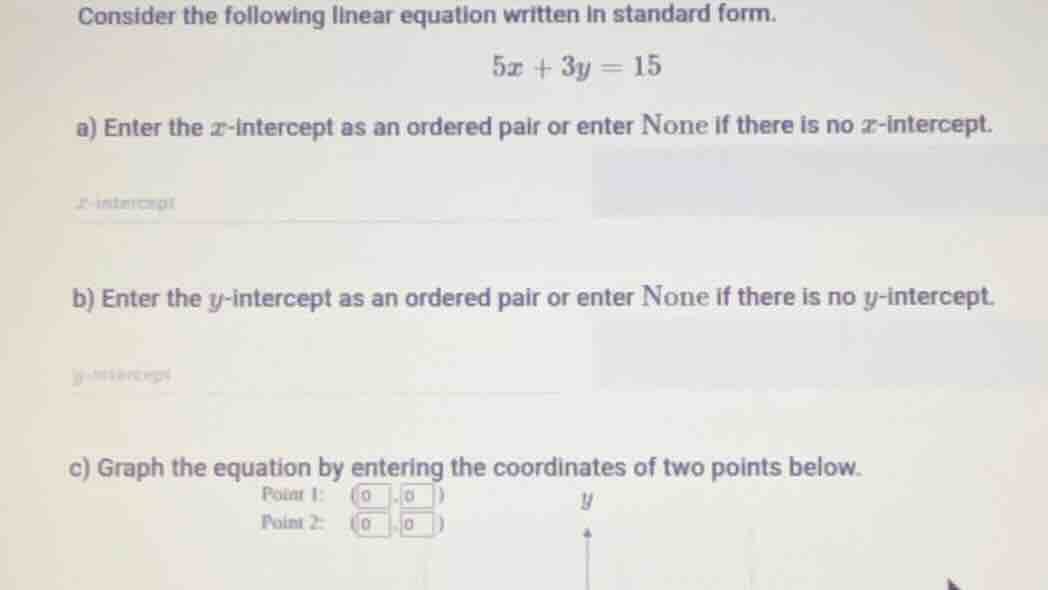 consider the following linear equation written in standard form. $5x + …