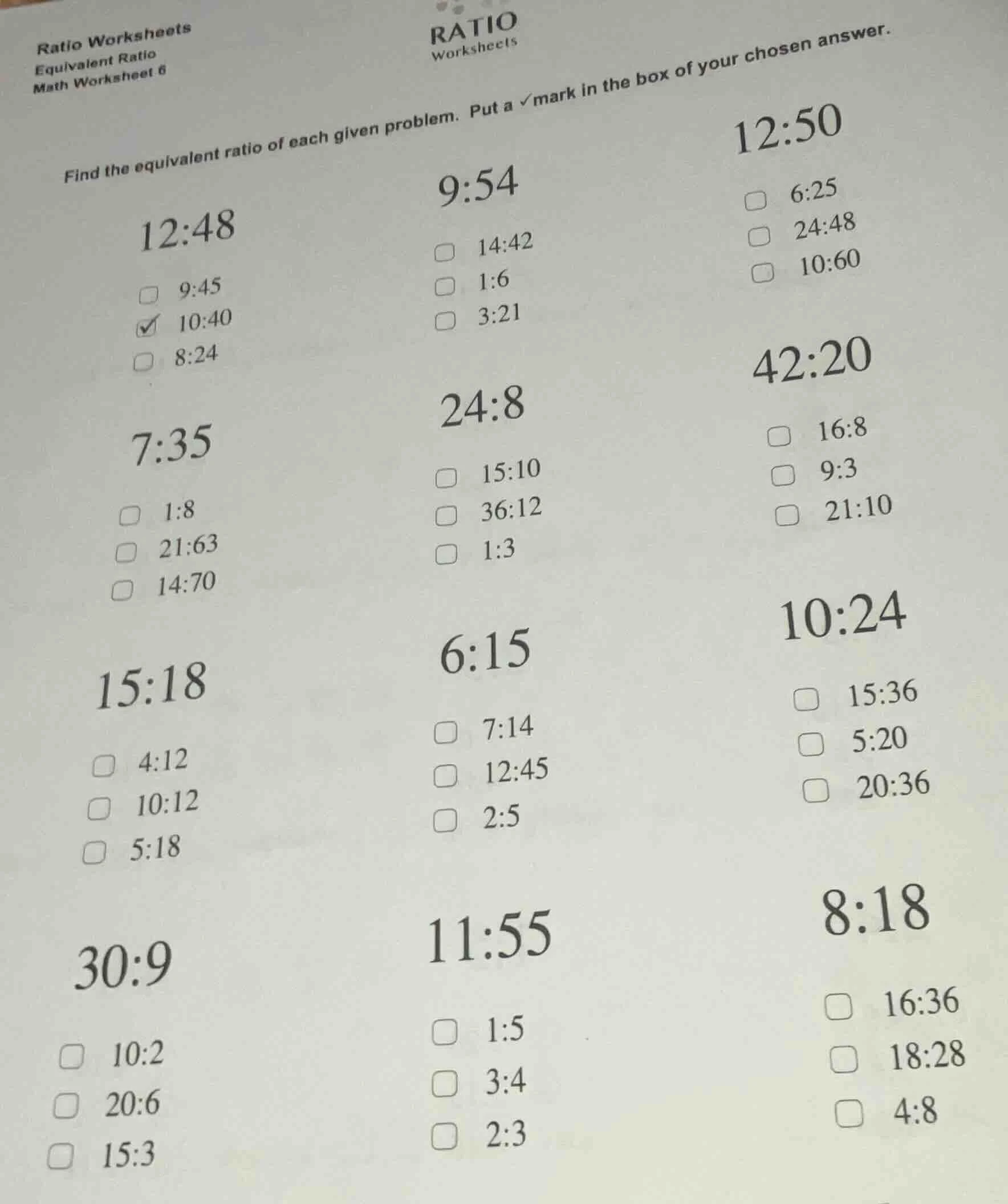ratio worksheetsequivalent ratiomath worksheet 6ratioworksheetsfind the…