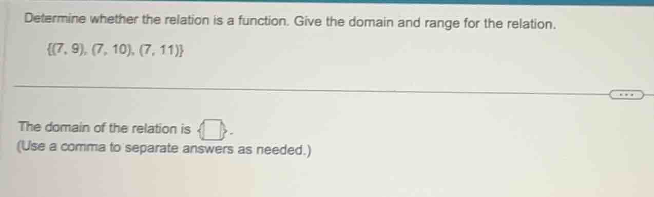 determine whether the relation is a function. give the domain and range…