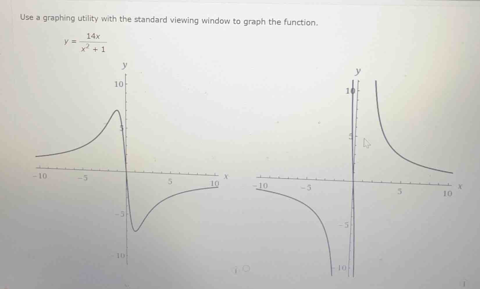 use a graphing utility with the standard viewing window to graph the fu…