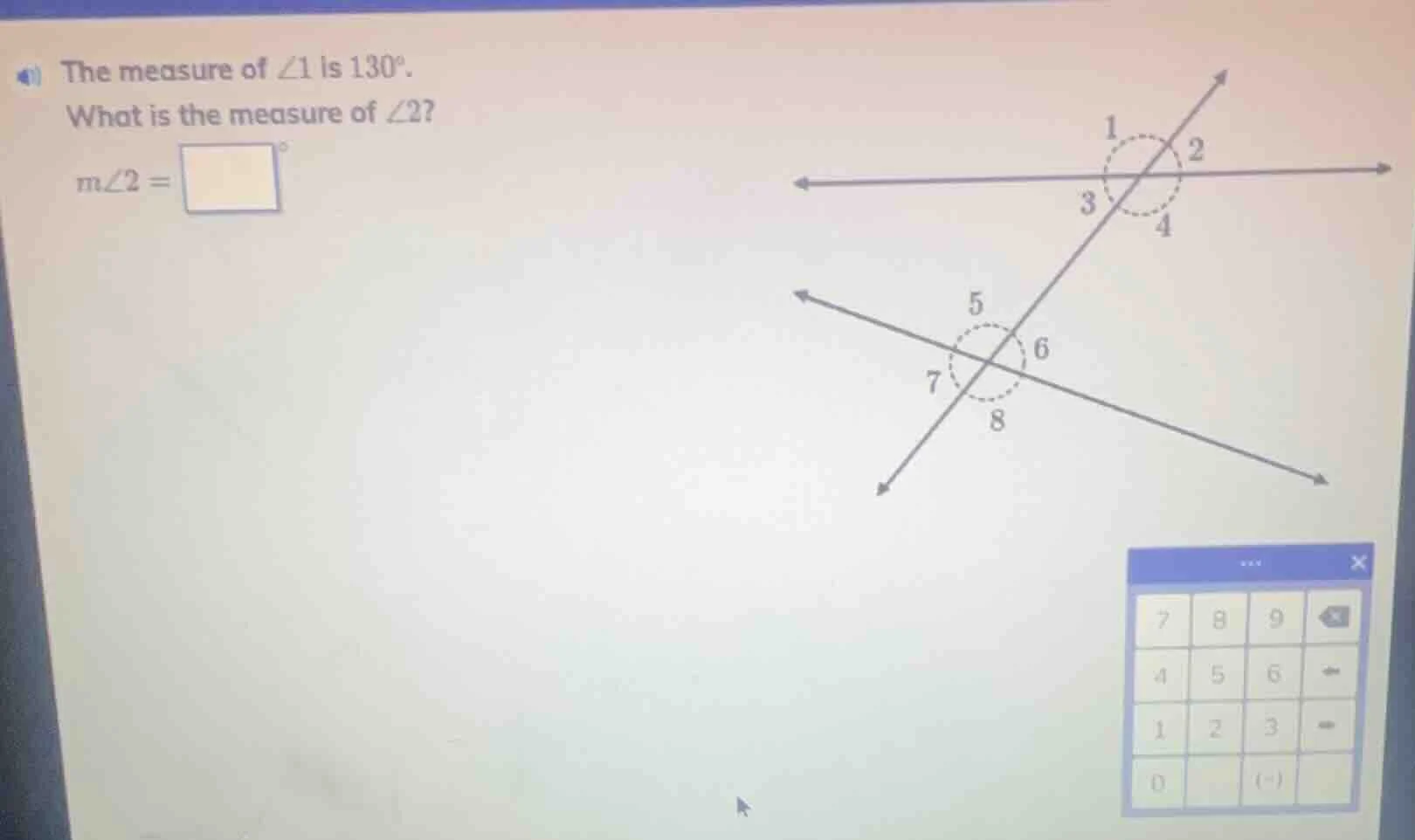 the measure of $angle 1$ is $130^\\circ$. what is the measure of $angle…