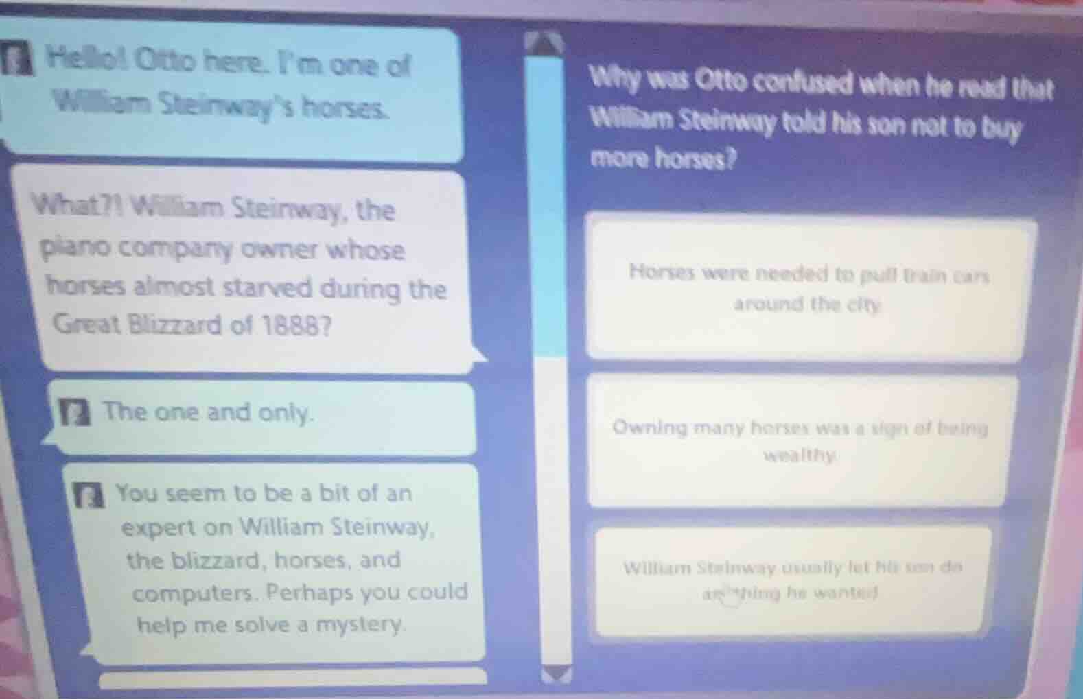 hello! otto here. im one of william steinways horses. what?! william st…