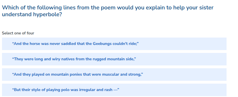 which of the following lines from the poem would you explain to help yo…