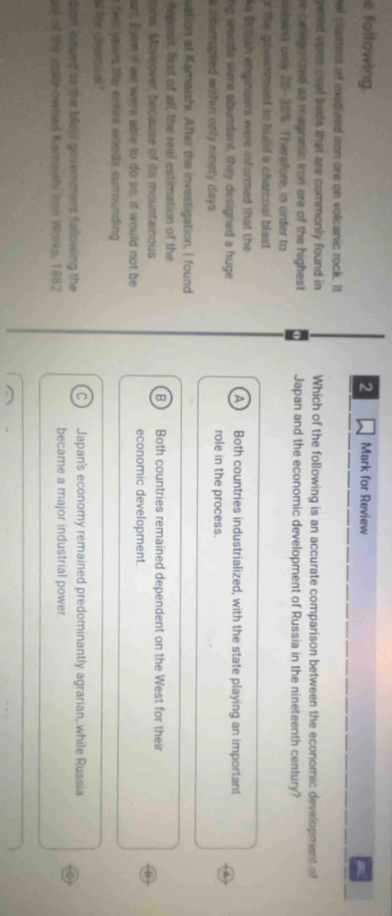 2 mark for review which of the following is an accurate comparison betw…