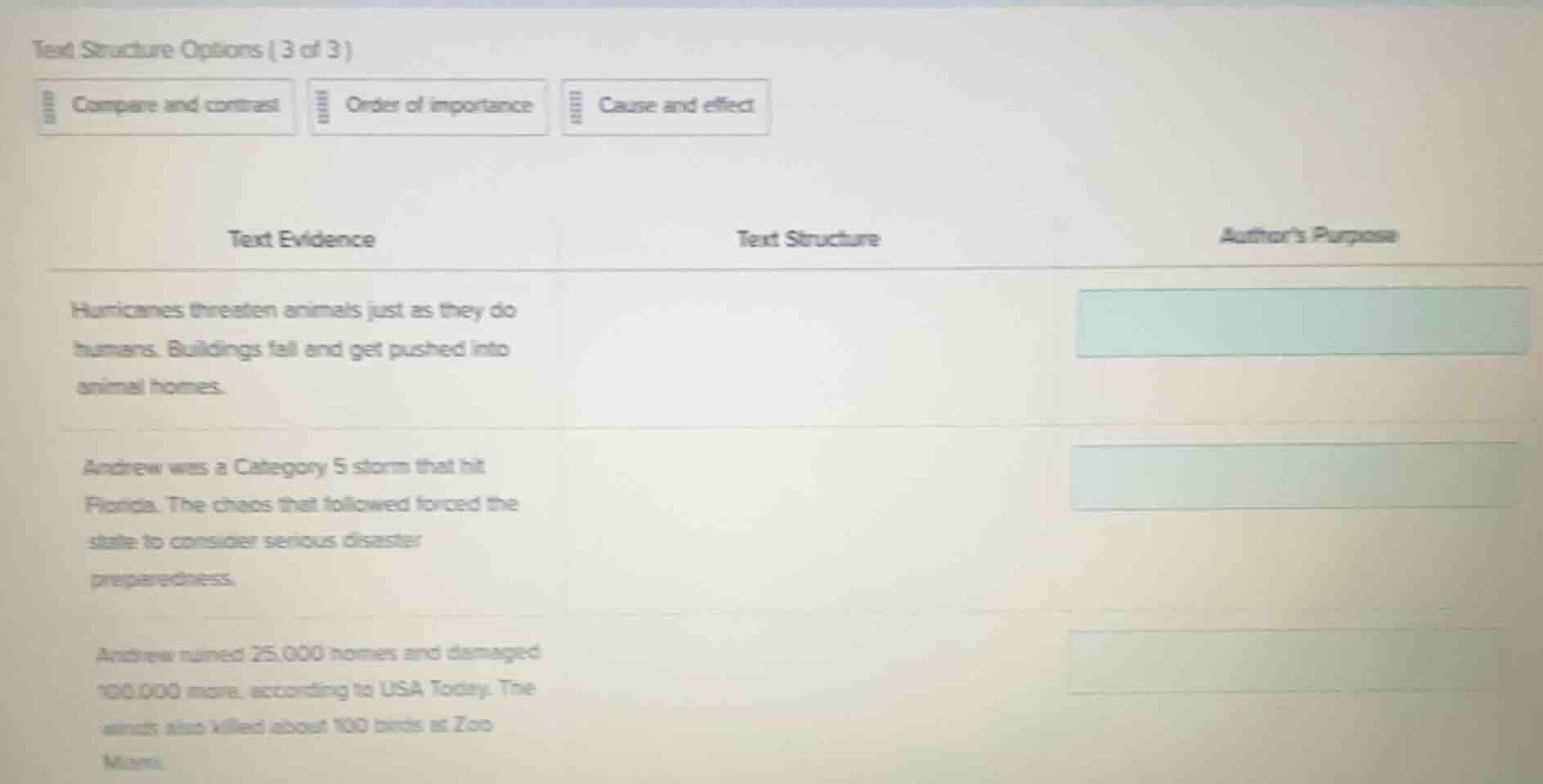 text structure options ( 3 of 3 ) compare and contrast order of importa…