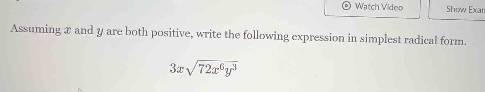 assuming $x$ and $y$ are both positive, write the following expression …
