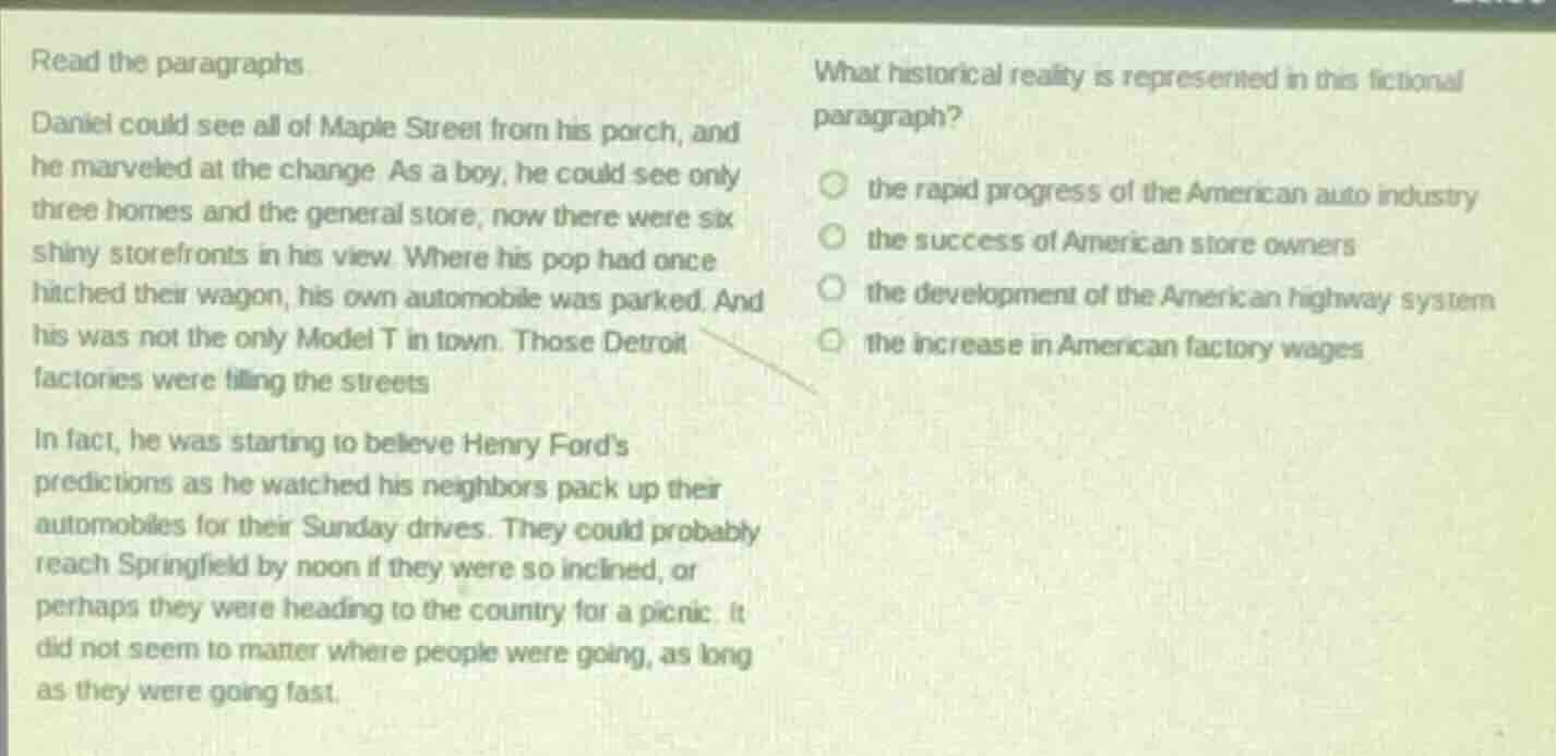 read the paragraphs daniel could see all of maple street from his porch…