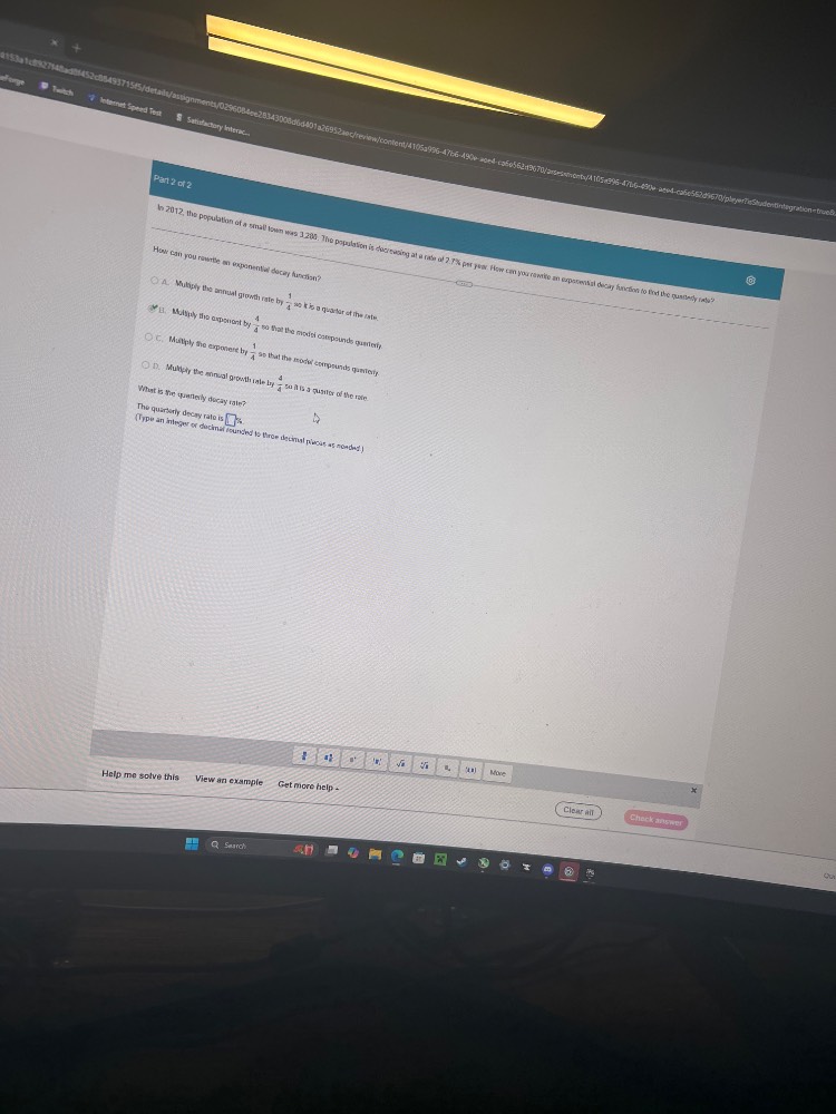 part 2 of 2 in 2012, the population of a small town was 3,200. the popu…