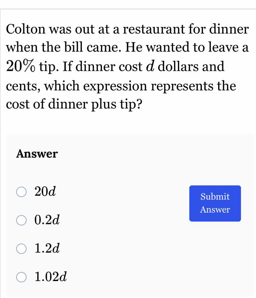 colton was out at a restaurant for dinner when the bill came. he wanted…