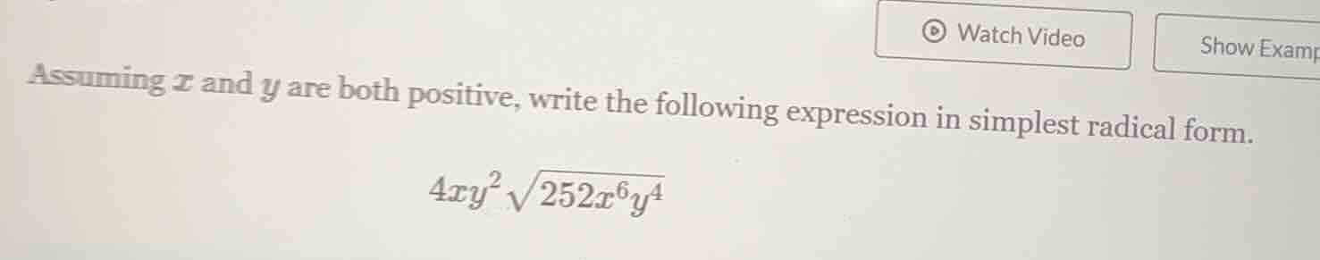 assuming $x$ and $y$ are both positive, write the following expression …