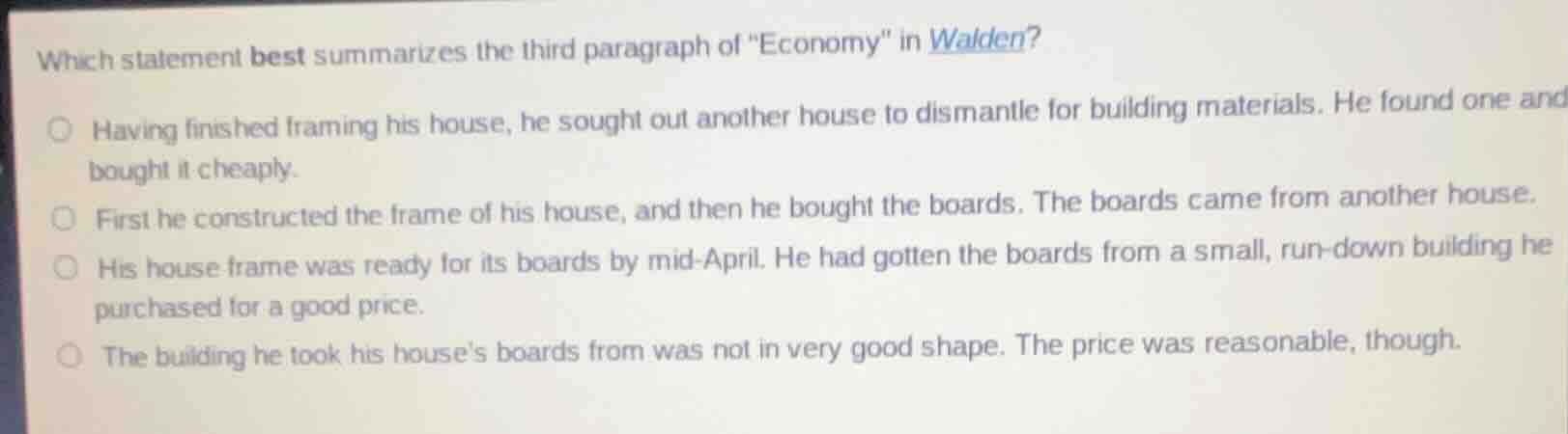 which statement best summarizes the third paragraph of \economy\ in wal…