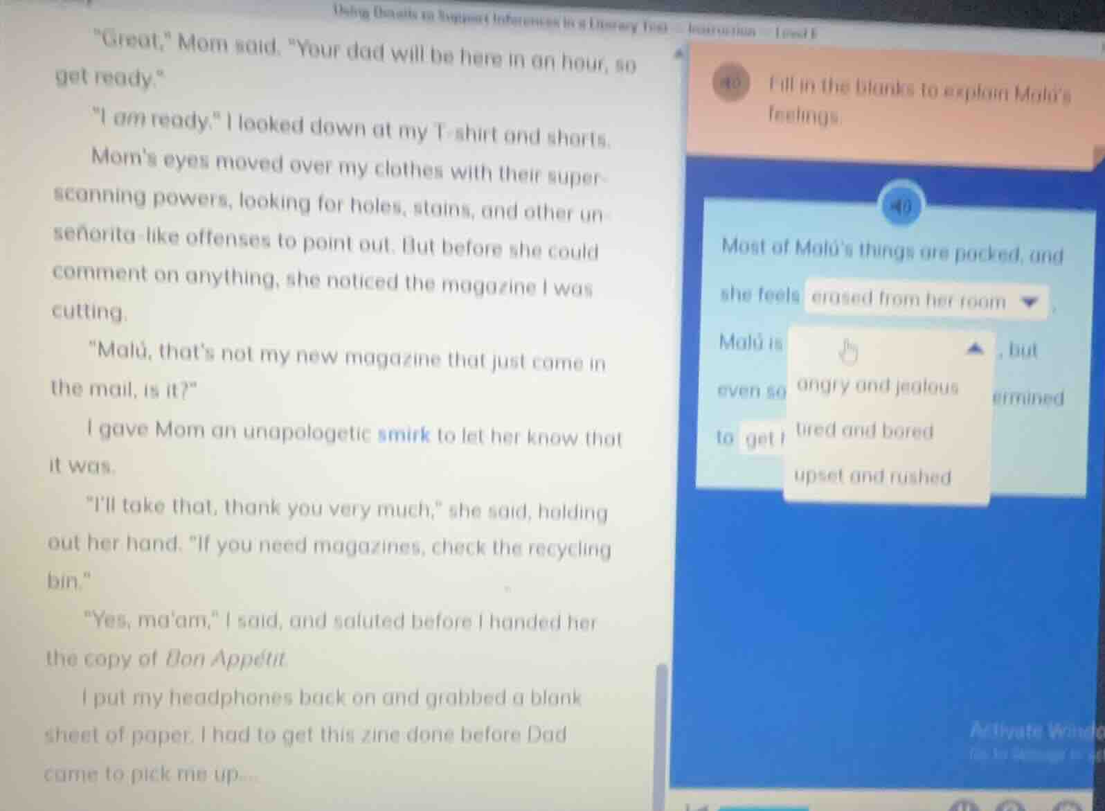 \great,\ mom said. \your dad will be here in an hour, so get ready.\\i …